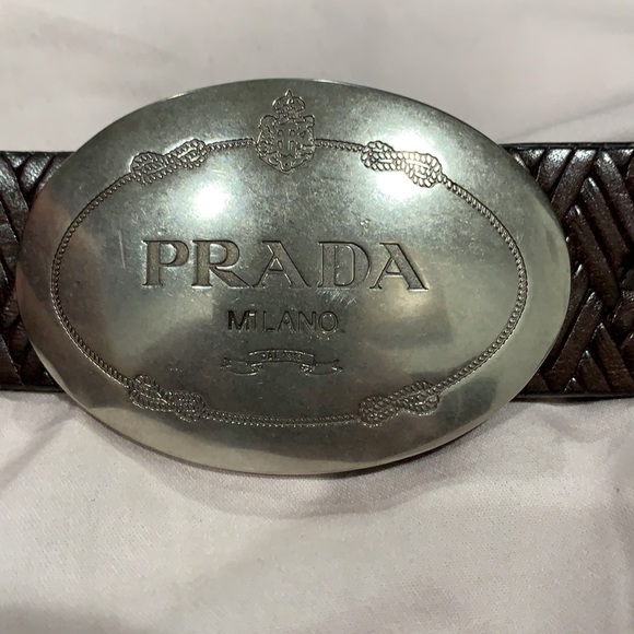 PRADA chocolate brown western buckle belt - Picture 2 of 5